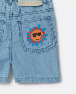 Sunshine Print Denim Shorts