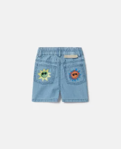 Sunshine Print Denim Shorts