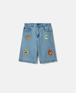 Sunshine Print Denim Shorts