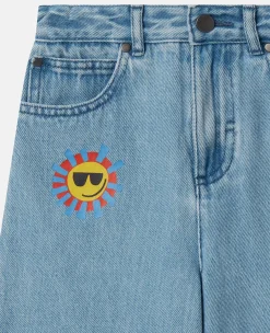 Sunshine Print Denim Shorts