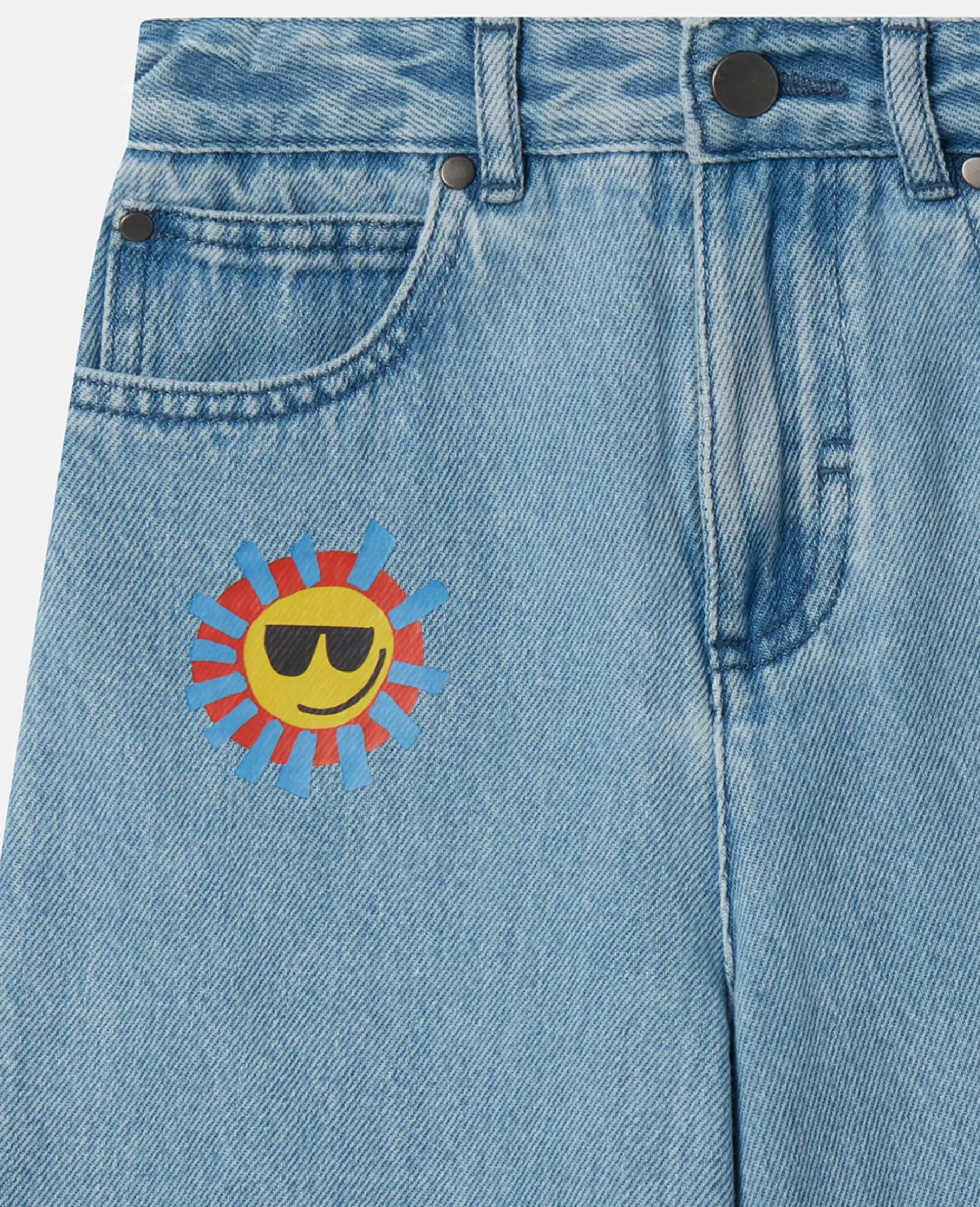 Sunshine Print Denim Shorts