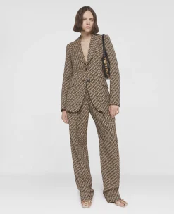 S-Wave Print Single-Breasted Blazer