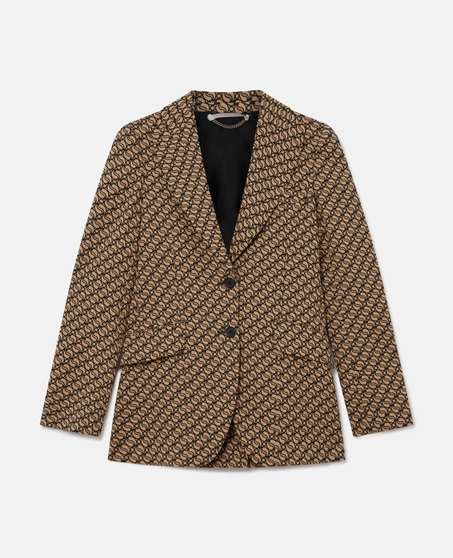 S-Wave Print Single-Breasted Blazer
