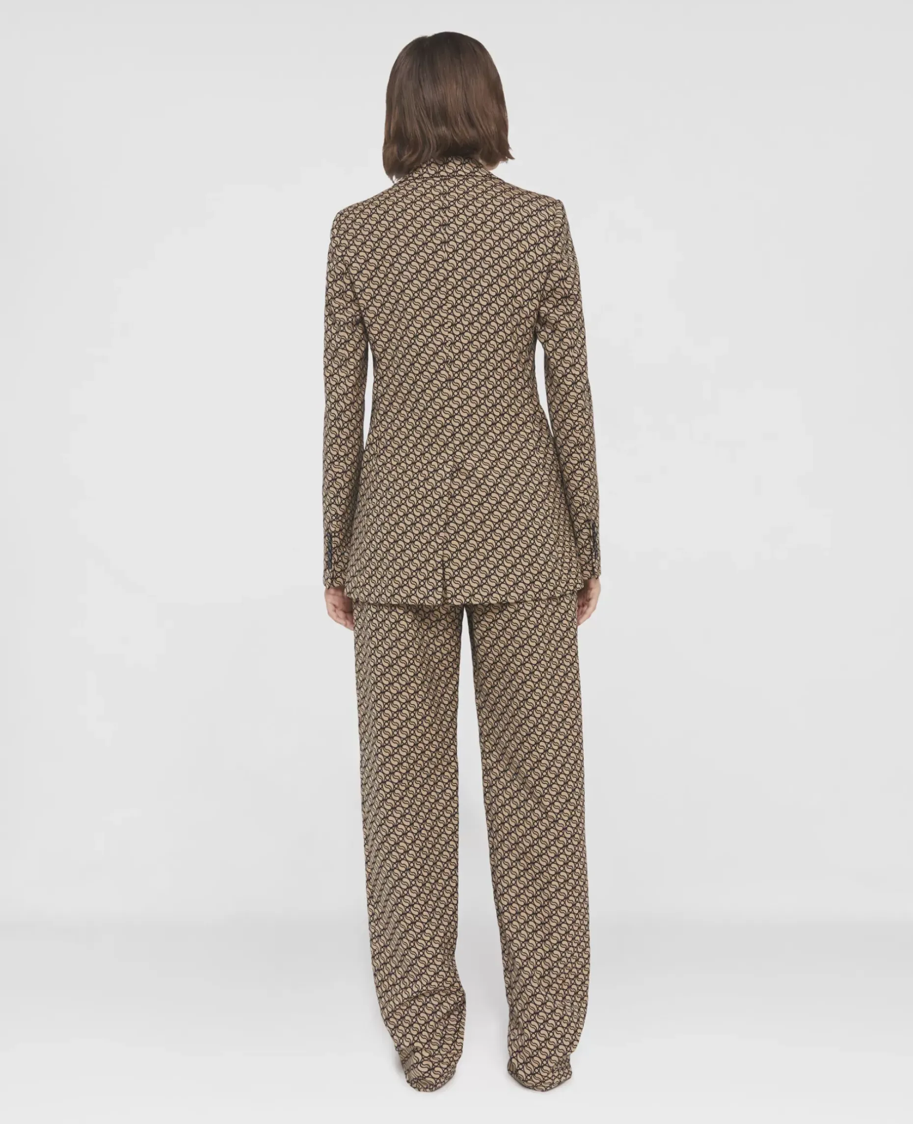 S-Wave Print Single-Breasted Blazer