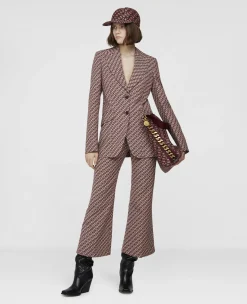 S-Wave Print Single-Breasted Blazer