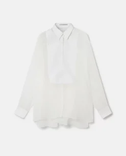 S-Wave Silk Chiffon Tuxedo Shirt