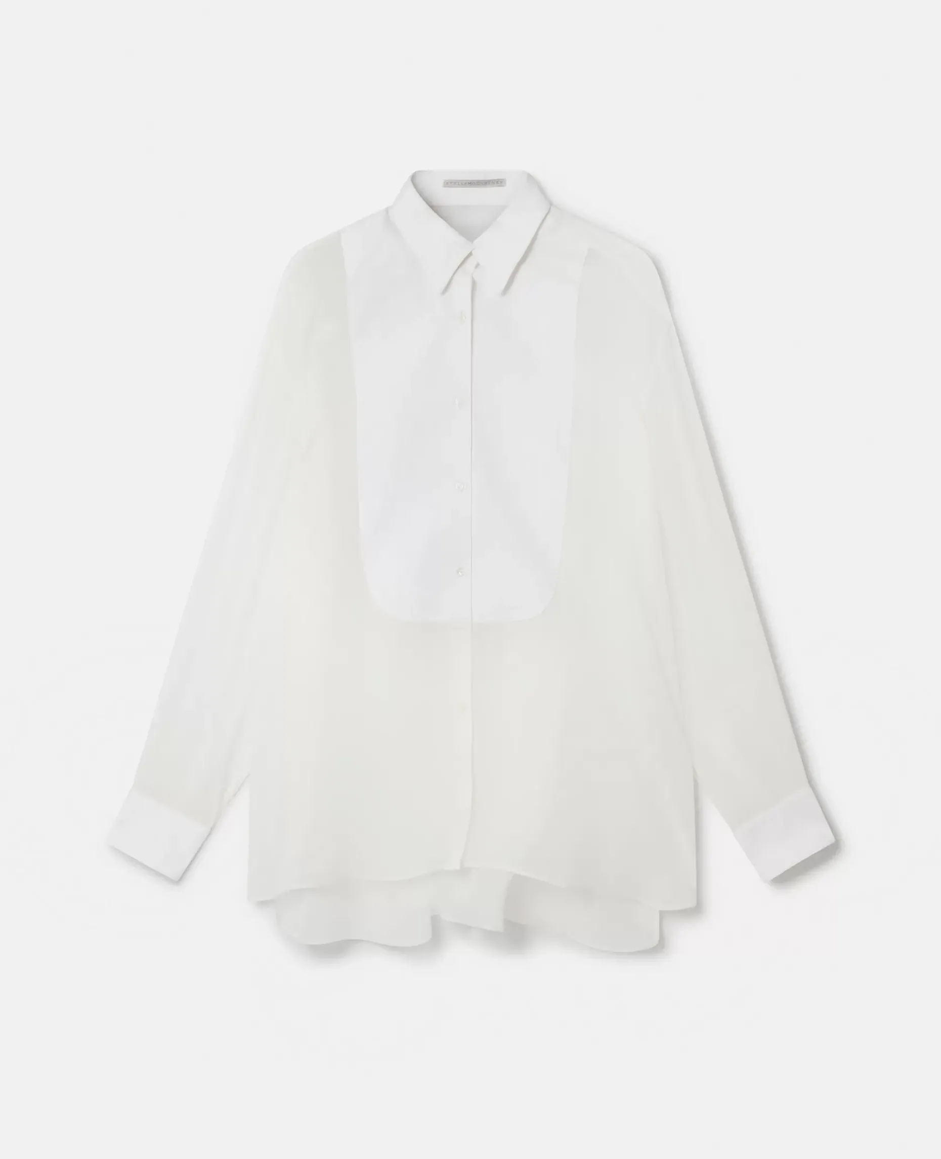 S-Wave Silk Chiffon Tuxedo Shirt