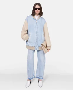 S-Wave Vintage Wash Denim Bomber Jacket