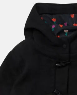 Tulip Embroidery Hooded Duffle Coat