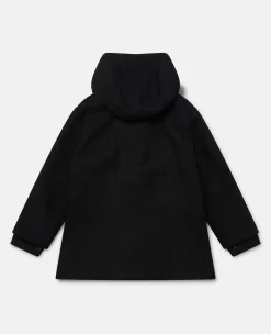 Tulip Embroidery Hooded Duffle Coat