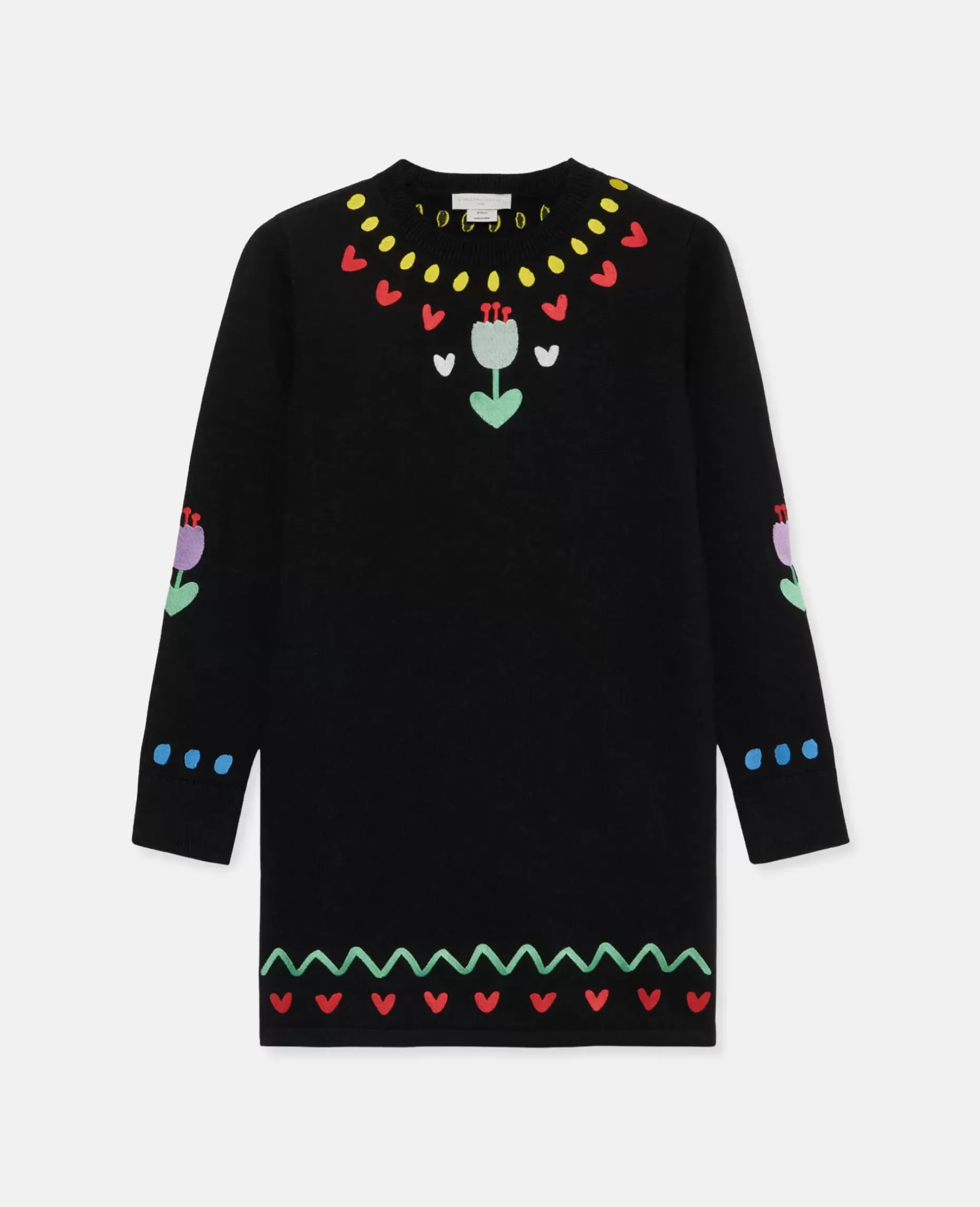 Tulip Embroidery Sweater Dress