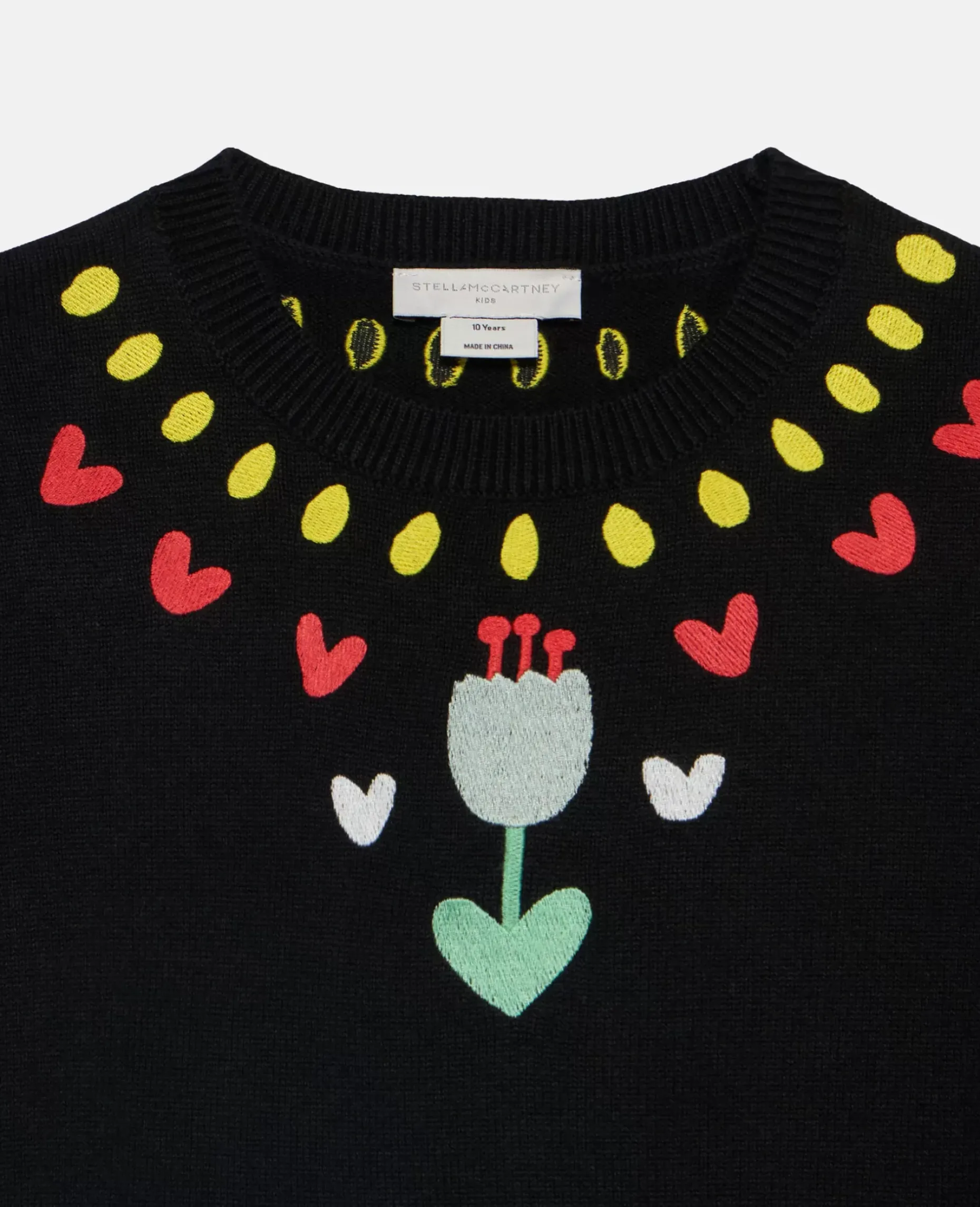Tulip Embroidery Sweater Dress