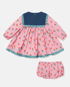 Tulip Print Dress And Bloomers Set