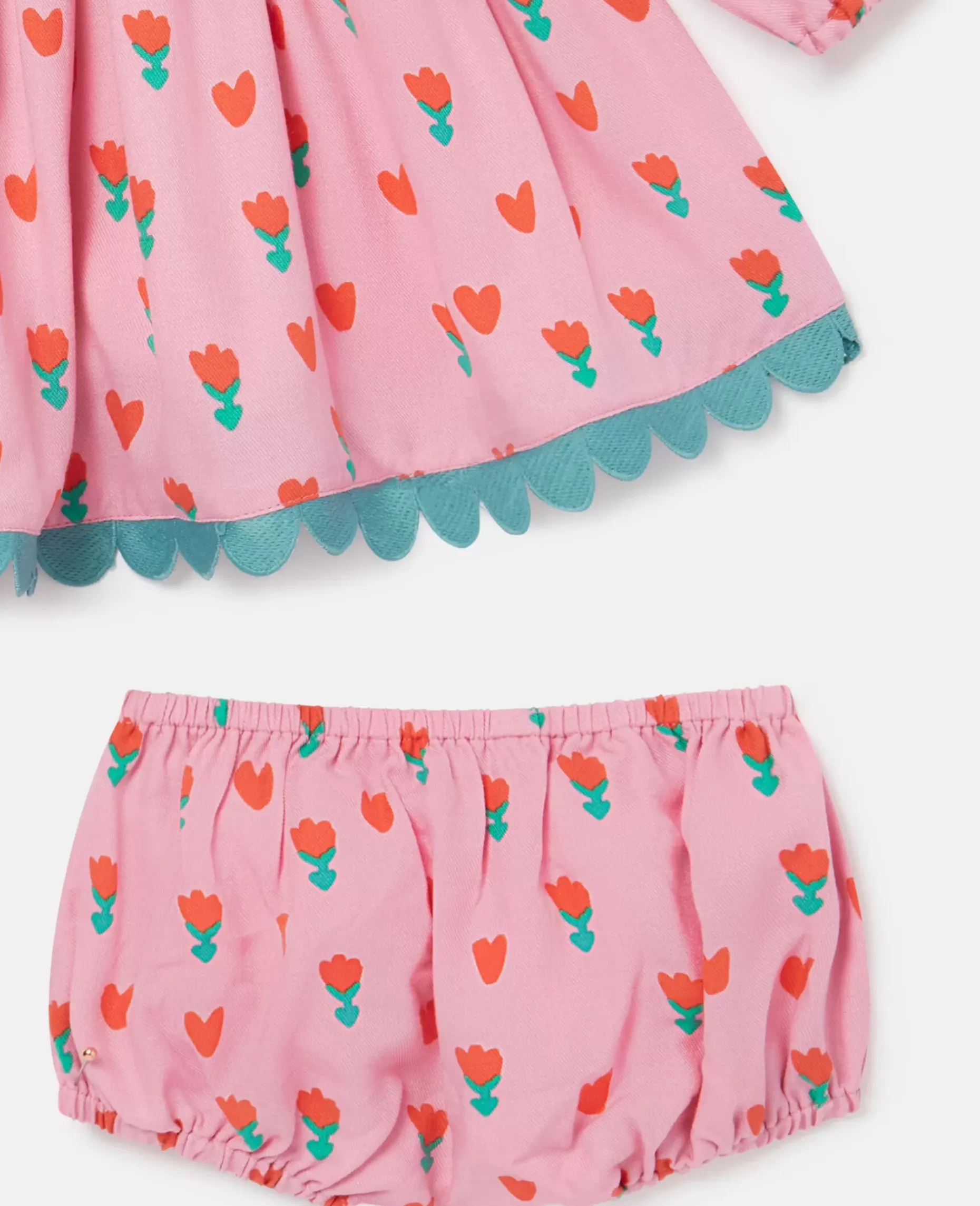 Tulip Print Dress And Bloomers Set