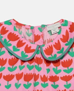 Tulip Print Peter Pan Collar Dress