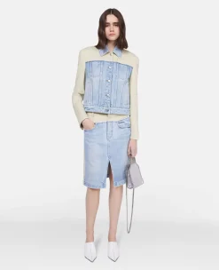 Two-Tone Panelled Denim Jacket