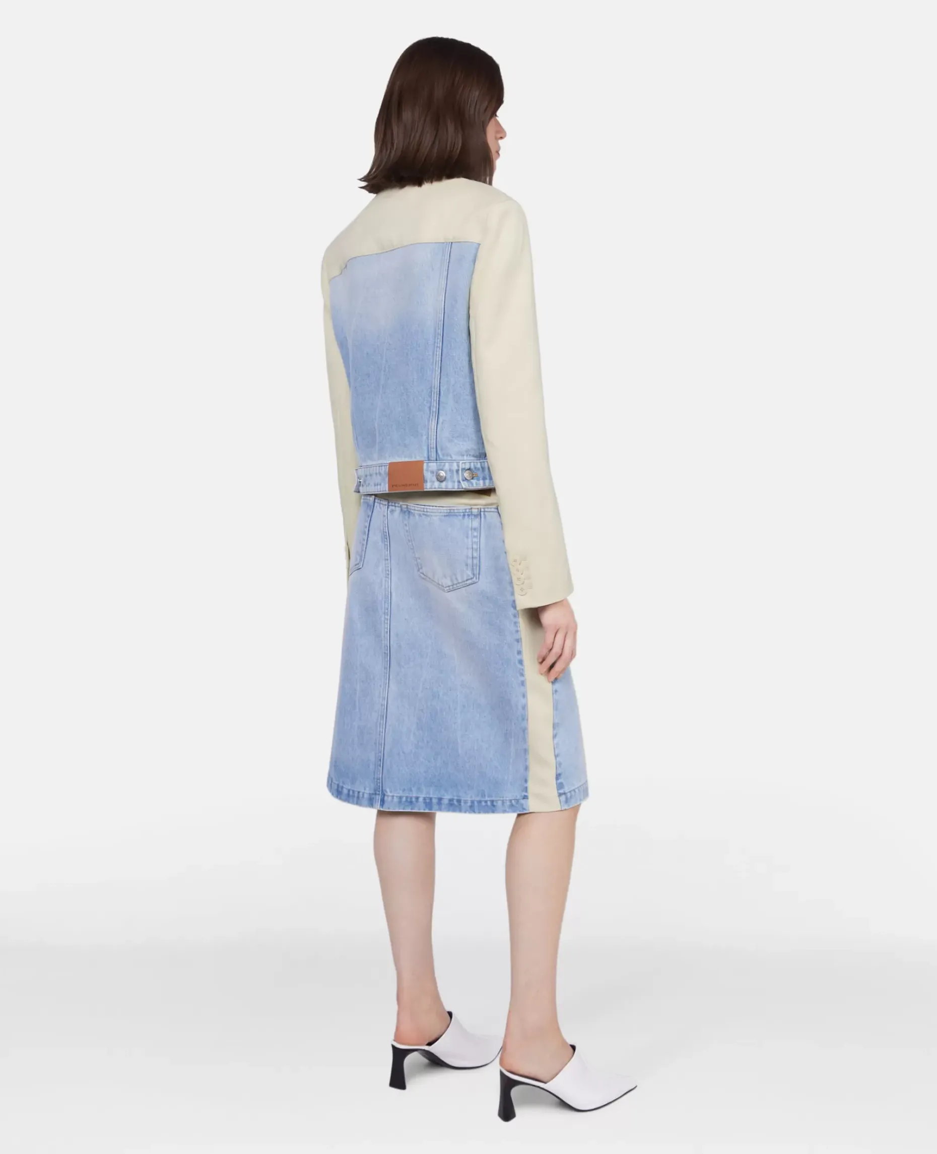 Two-Tone Panelled Denim Jacket