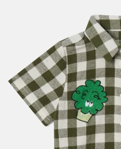 Veggie Embroidery Gingham Shirt