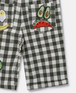 Veggie Embroidery Gingham Shorts