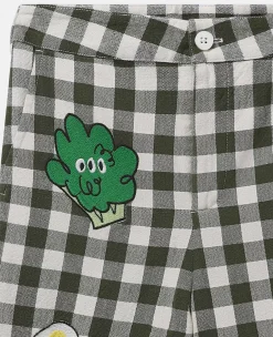 Veggie Embroidery Gingham Shorts