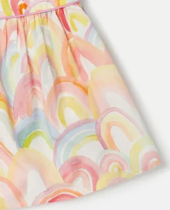 Watercolour Rainbow Print Skater Skirt