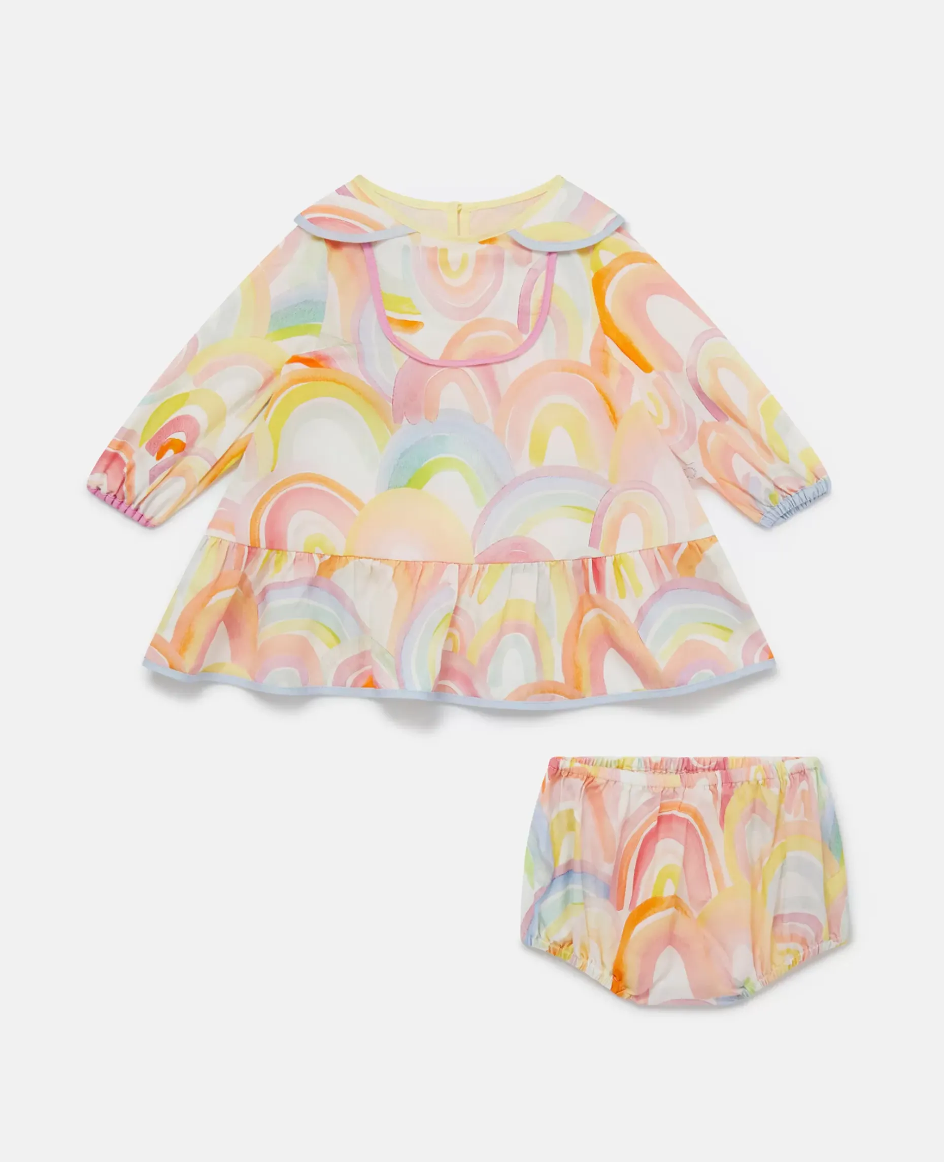 Watercolour Rainbow Print Dress And Bloomers Set
