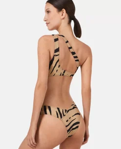 Zebra Print Cut-Out Bikini Top
