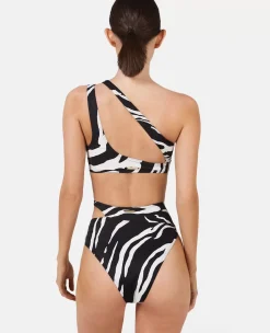Zebra Print Cut-Out Bikini Top