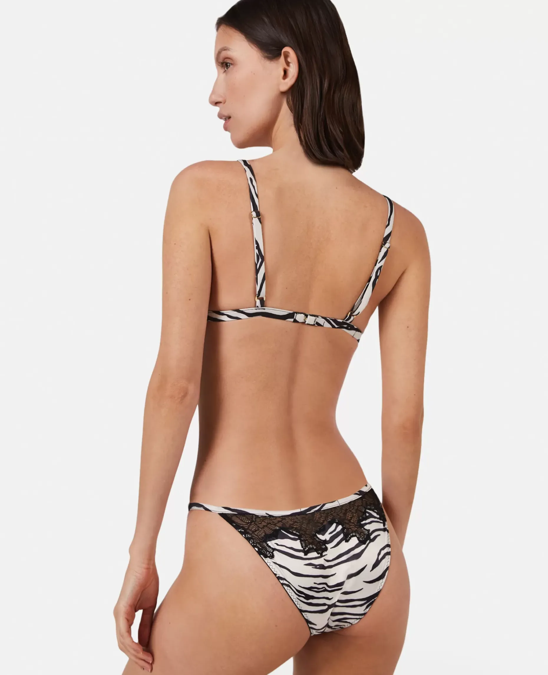 Zebra Print Satin Soft Cup Bra